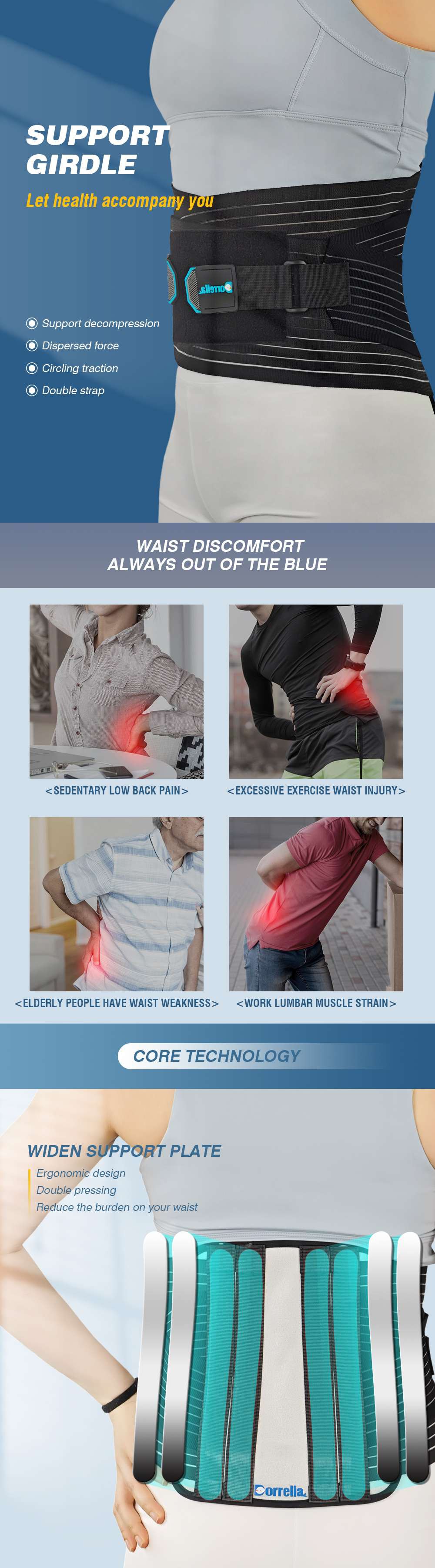 Extra Large Back Support Lumbar Brace Extra Large Back Support Lumbar Brace